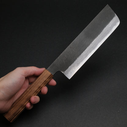 Ajikataya White #2 Matsuba Damascus Nakiri 180 Obankole Handle (#18)
