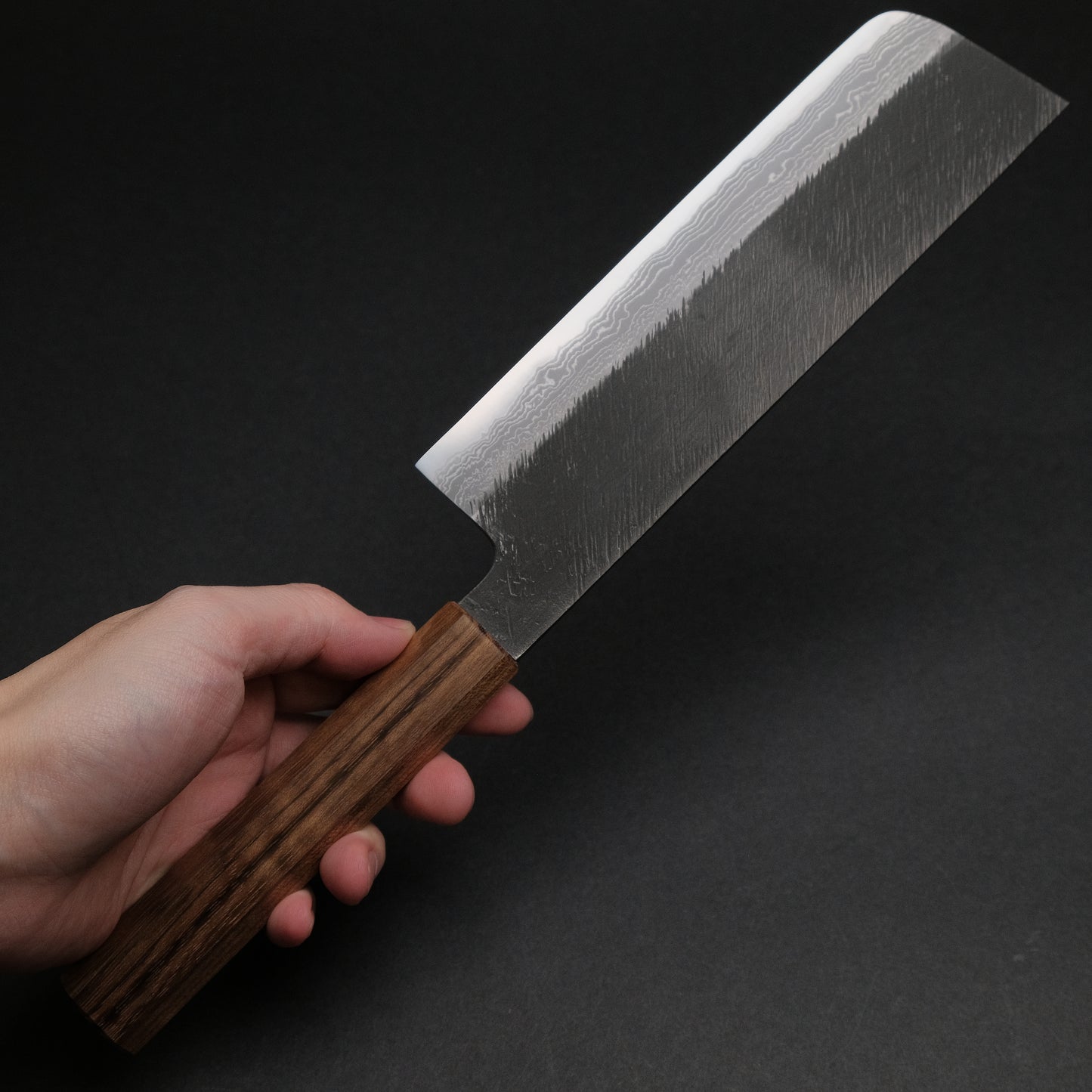Ajikataya White #2 Matsuba Damascus Nakiri 180 Obankole Handle (#18)