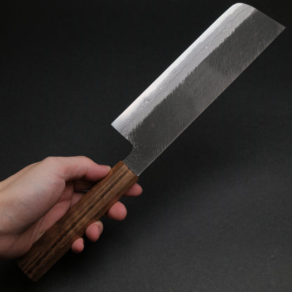 Ajikataya White #2 Matsuba Damascus Nakiri 180 Obankole Handle (#18)