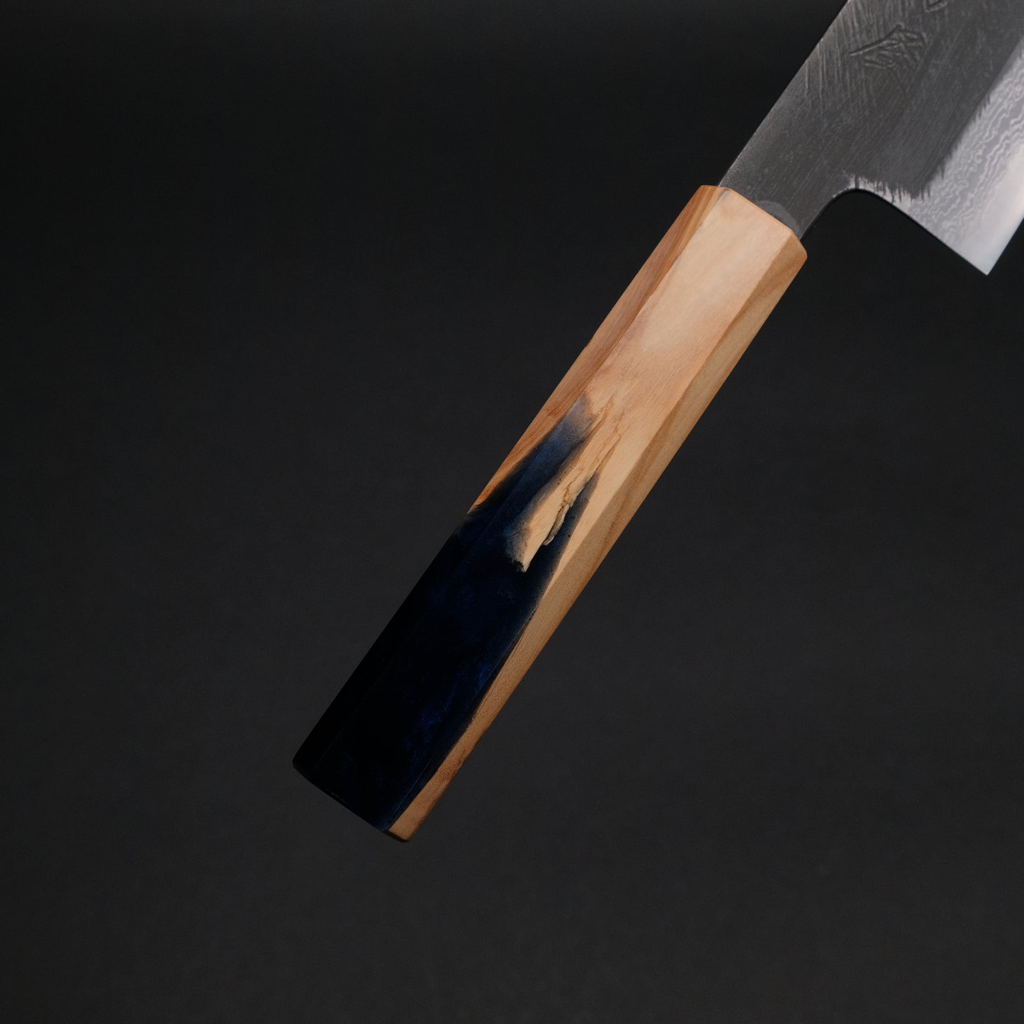 Ajikataya White #2 Matsuba Damascus Santoku 180 Olive/ Resin Handle (#19)