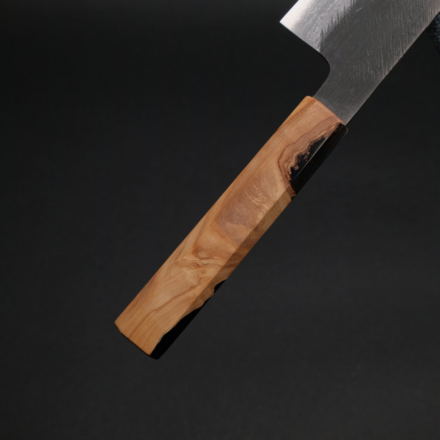 Ajikataya White #2 Matsuba Damascus Santoku 180 Olive/ Resin Handle (#19)