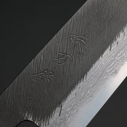 Ajikataya White #2 Matsuba Damascus Santoku 180 Olive/ Resin Handle (#19)