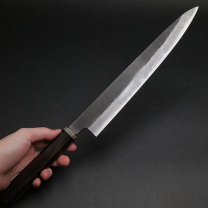 Ajikataya White #2 Matsuba Damascus Sujihiki 270 Ebony x Stabilizedwood Handle (#05)