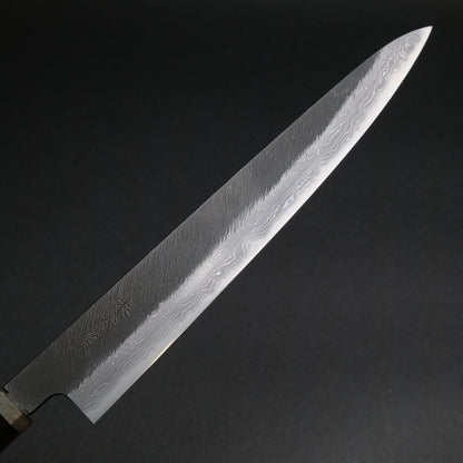 Ajikataya White #2 Matsuba Damascus Sujihiki 270 Ebony x Stabilizedwood Handle (#05)