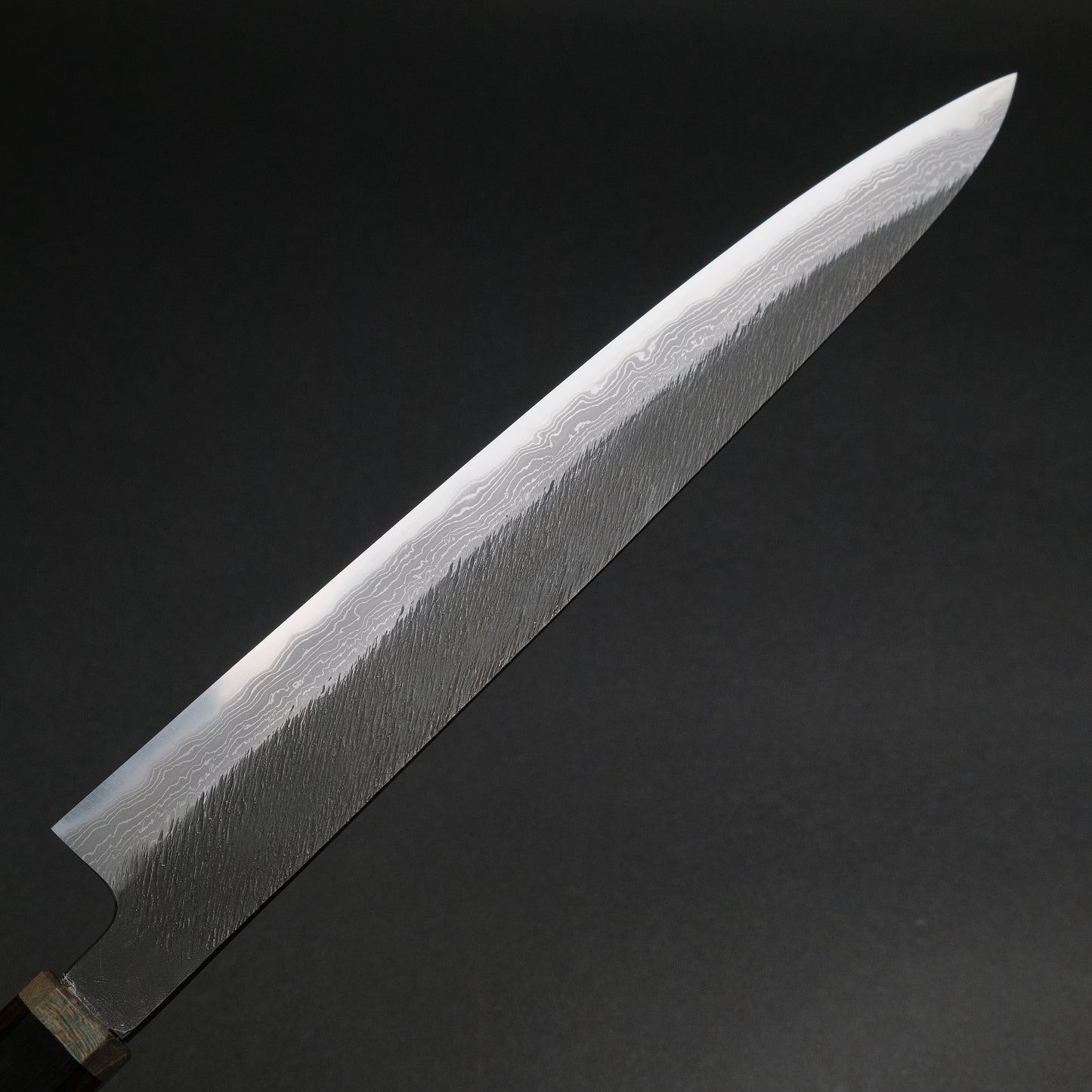 Ajikataya White #2 Matsuba Damascus Sujihiki 270 Ebony x Stabilizedwood Handle (#05)