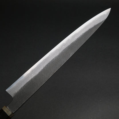 Ajikataya White #2 Matsuba Damascus Sujihiki 270 Ebony x Stabilizedwood Handle (#05)
