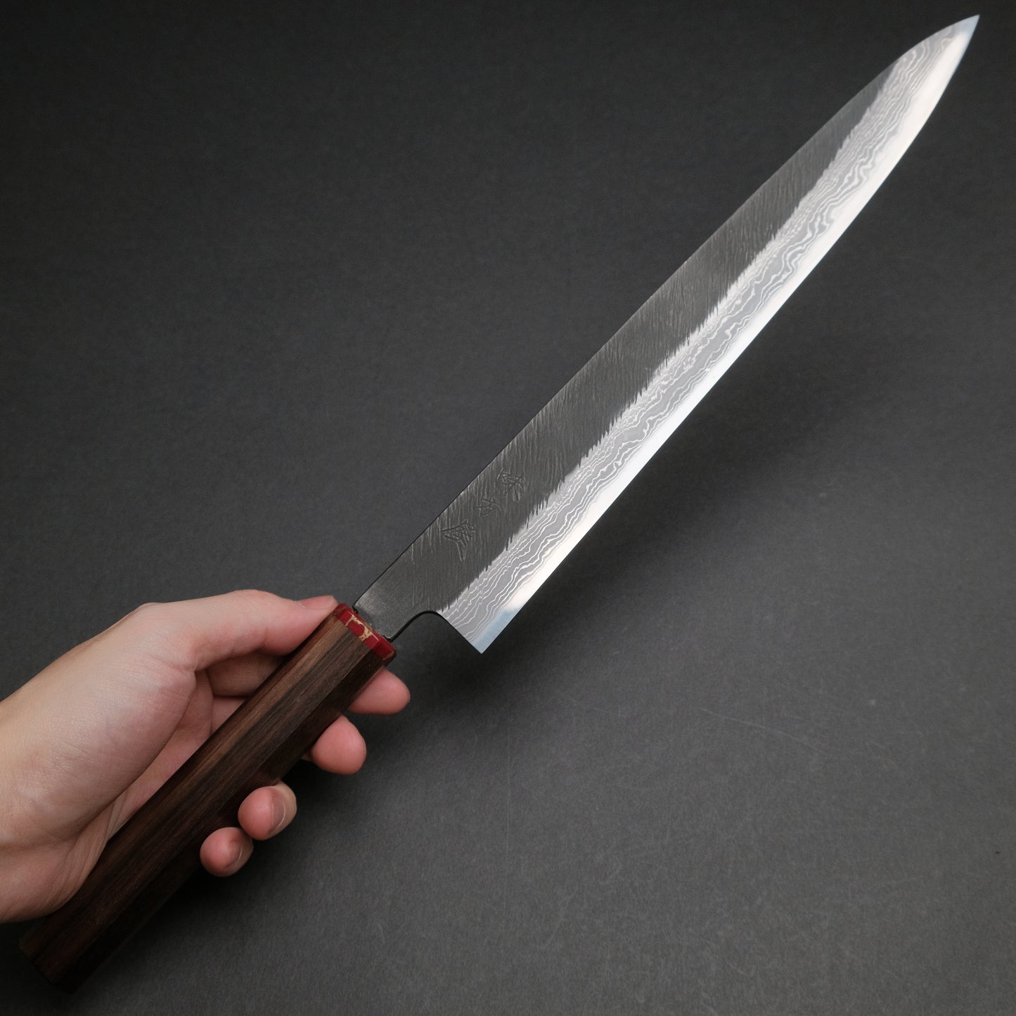 Ajikataya White #2 Matsuba Damascus Sujihiki 270 Ebony x TQP Handle (#03)