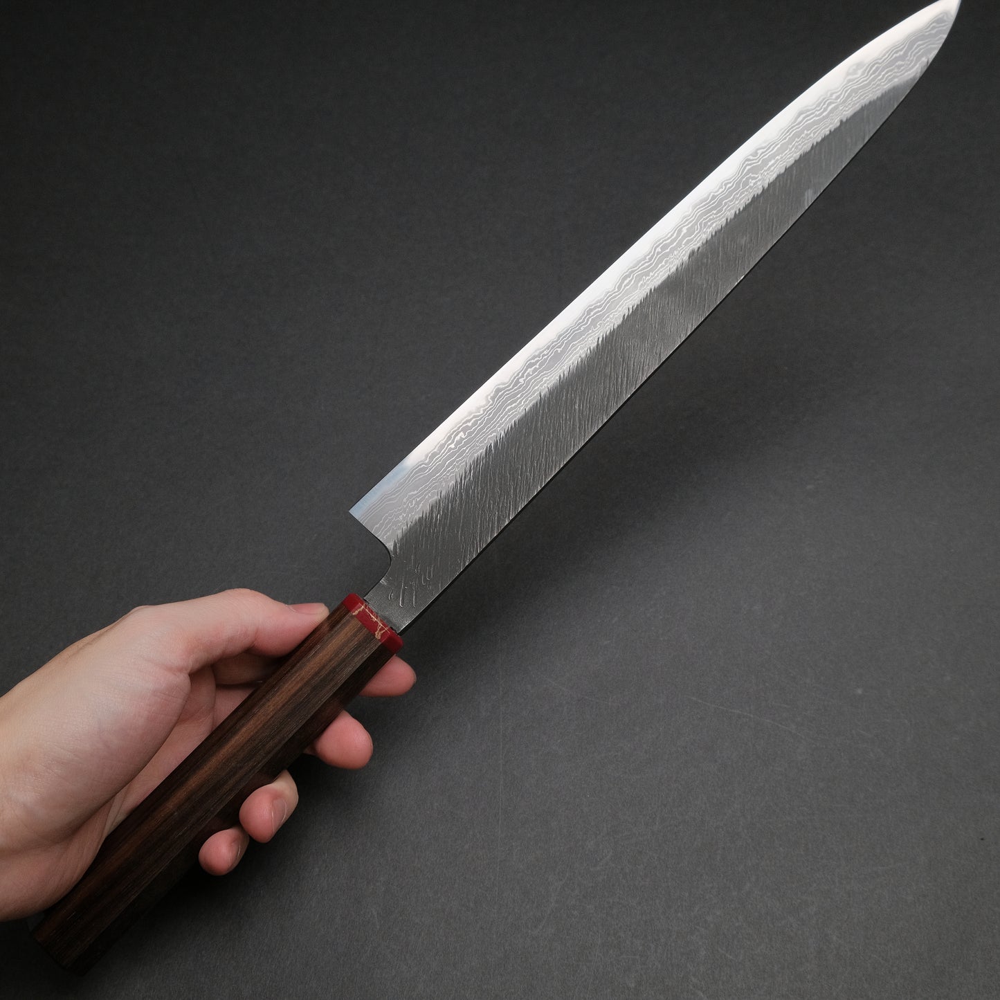 Ajikataya White #2 Matsuba Damascus Sujihiki 270 Ebony x TQP Handle (#03)
