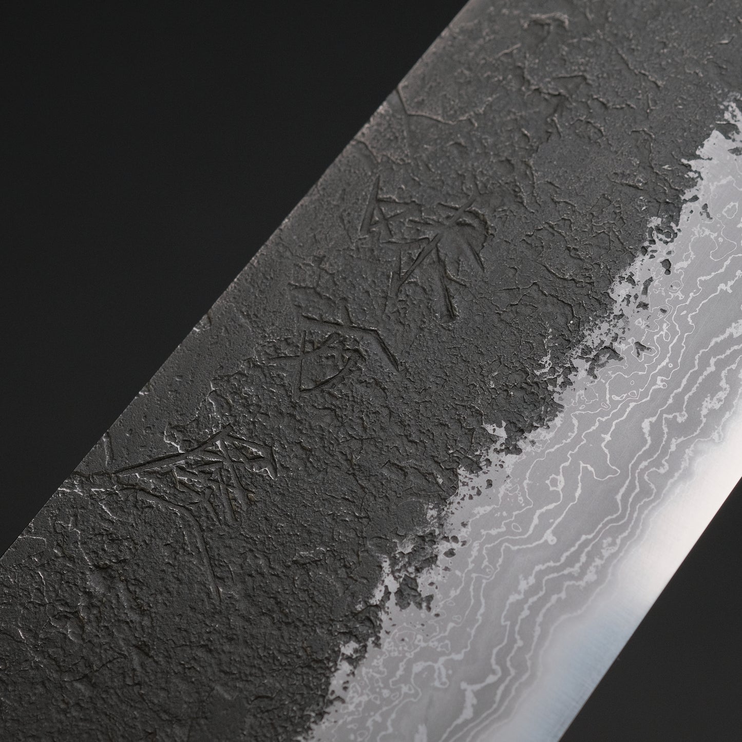 Ajikataya White #2 Nashiji Damascus Gyuto 210 Olive/ Resin Handle (#46)