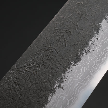 Ajikataya White #2 Nashiji Damascus Gyuto 210 Olive/ Resin Handle (#46)