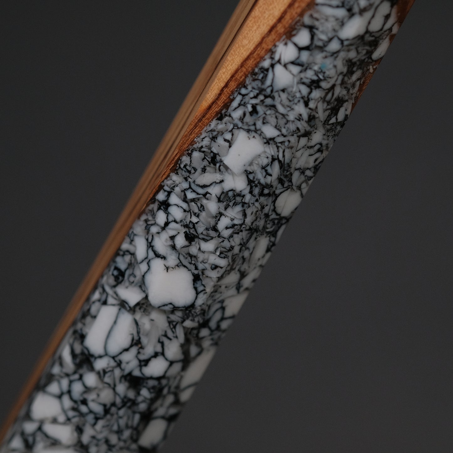 Ajikataya White #2 Nashiji Damascus Gyuto 210 Olive/ TQRV Handle (#45)