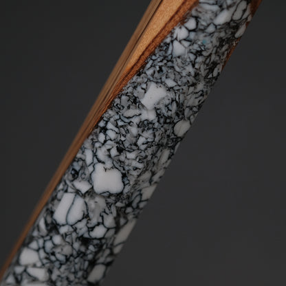 Ajikataya White #2 Nashiji Damascus Gyuto 210 Olive/ TQRV Handle (#45)