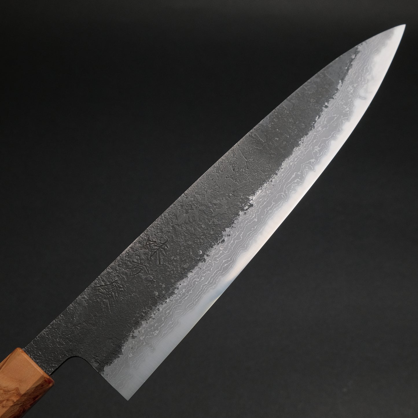 Ajikataya White #2 Nashiji Damascus Gyuto 240 Olive/ TQPRV Handle (#43)