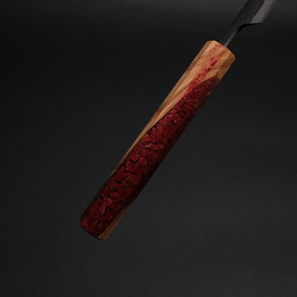 Ajikataya White #2 Nashiji Damascus Gyuto 240 Olive/ TQPRV Handle (#43)