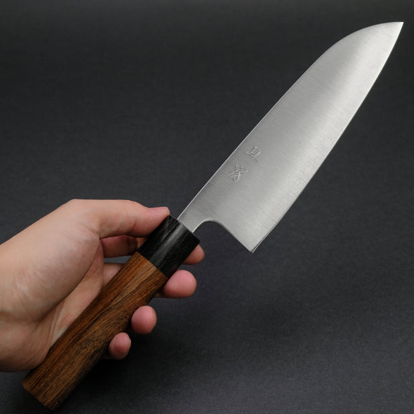 Akifusa Blue Super Santoku 165mm Rosewood Handle