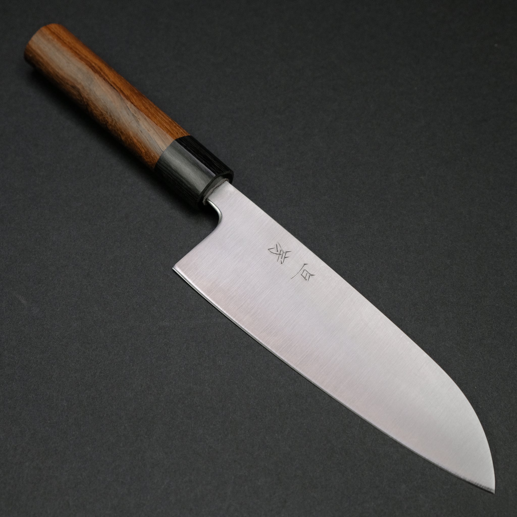 Akifusa Blue Super Santoku 165mm Rosewood Handle