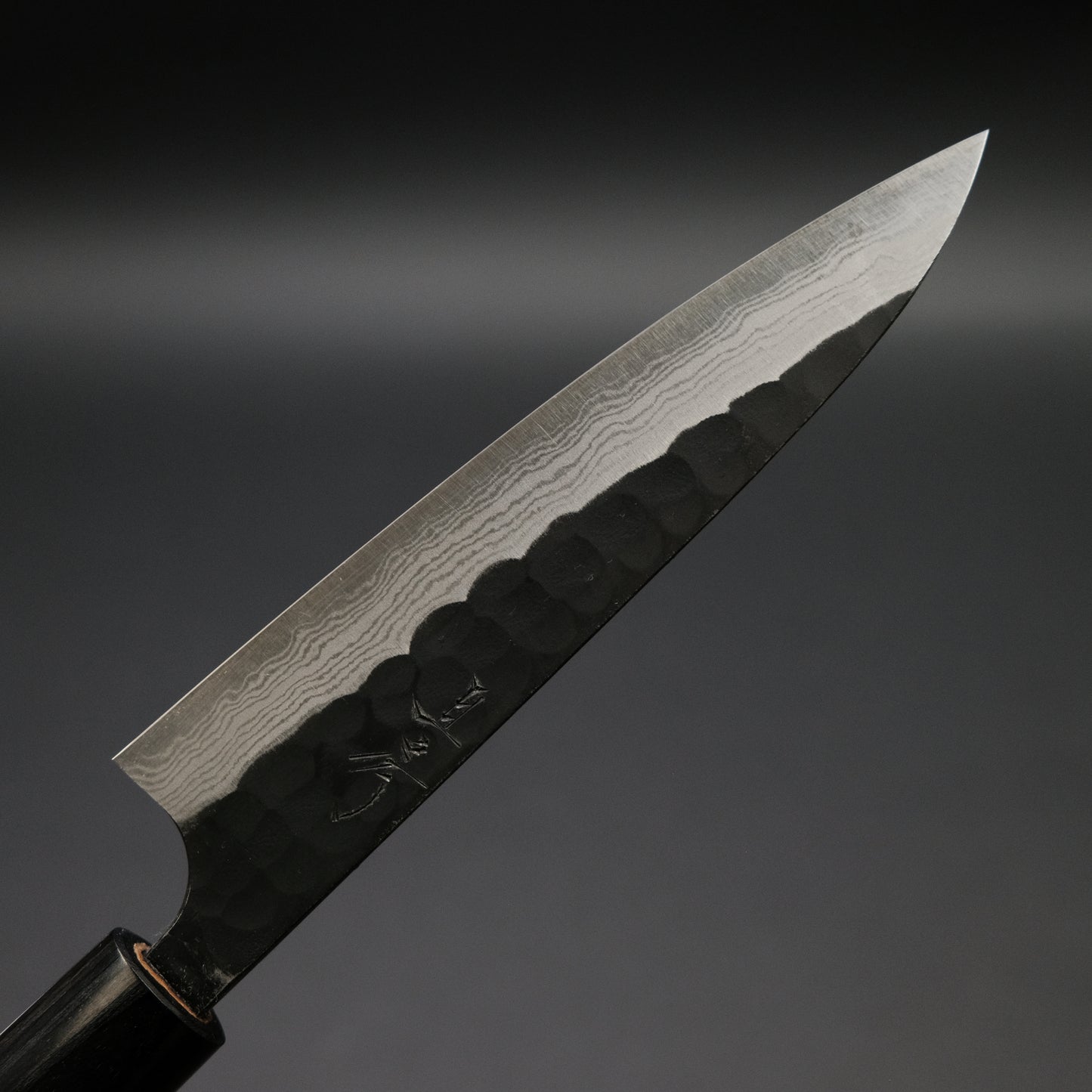 Akifusa Blue Super Steel Kurouchi Petty 135mm Ebony Handle