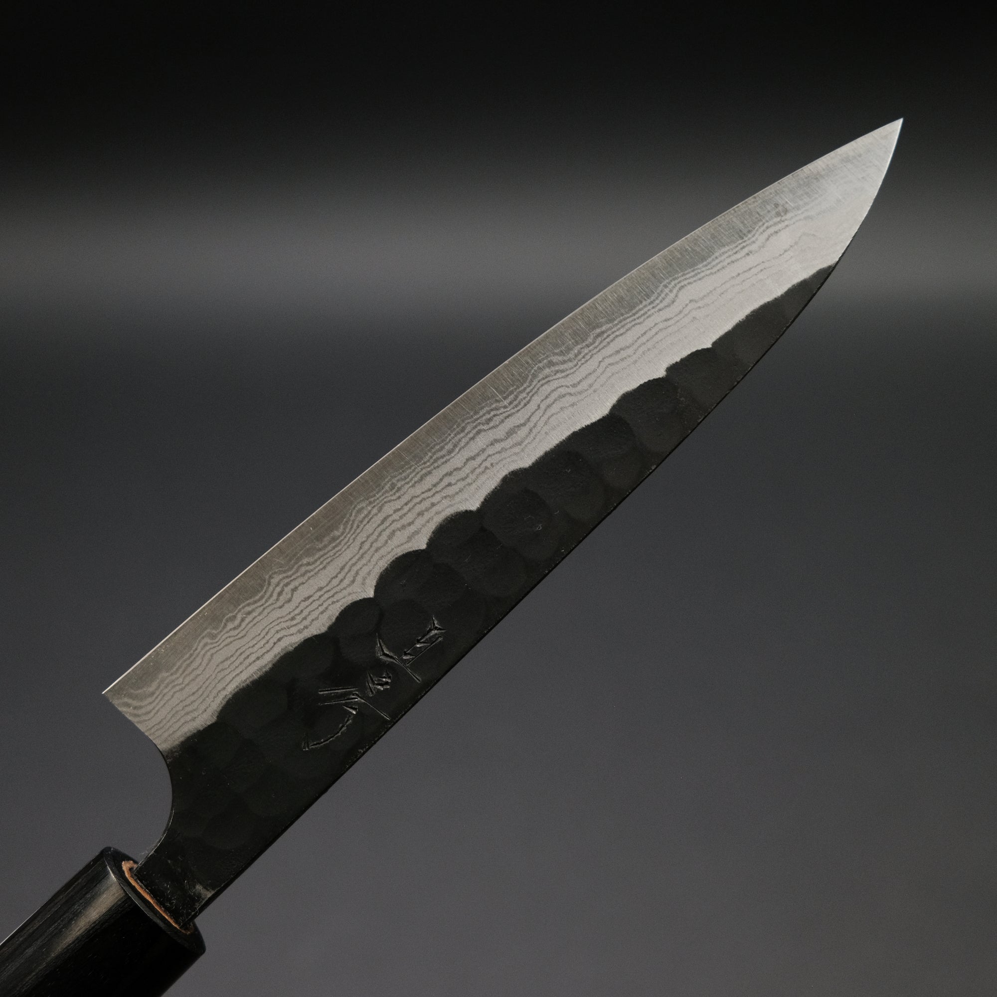 Akifusa Blue Super Steel Kurouchi Petty 135mm Ebony Handle