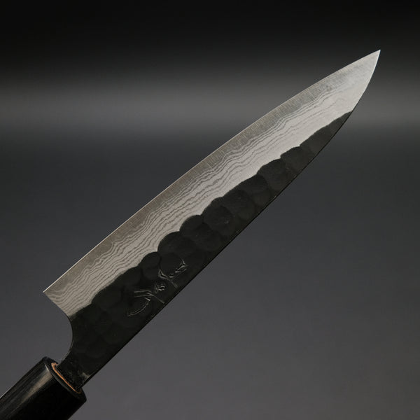 Akifusa Blue Super Steel Kurouchi Petty 135mm Ebony Handle