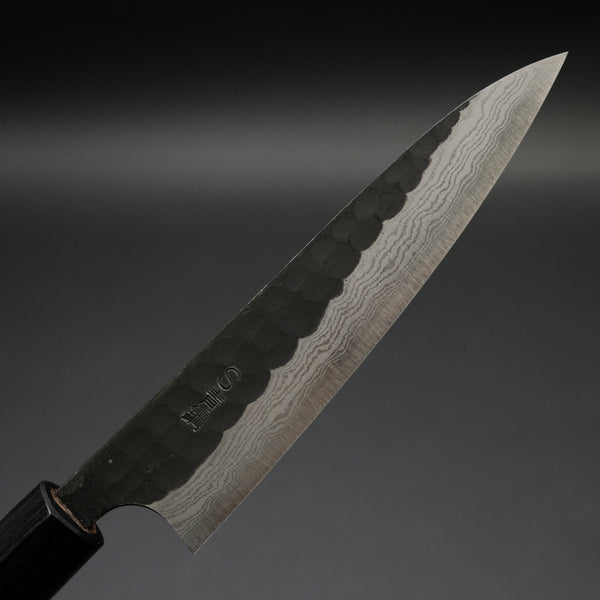 Akifusa Blue Super Steel Kurouchi Petty 135mm Ebony Handle