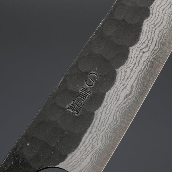 Akifusa Blue Super Steel Kurouchi Petty 135mm Ebony Handle