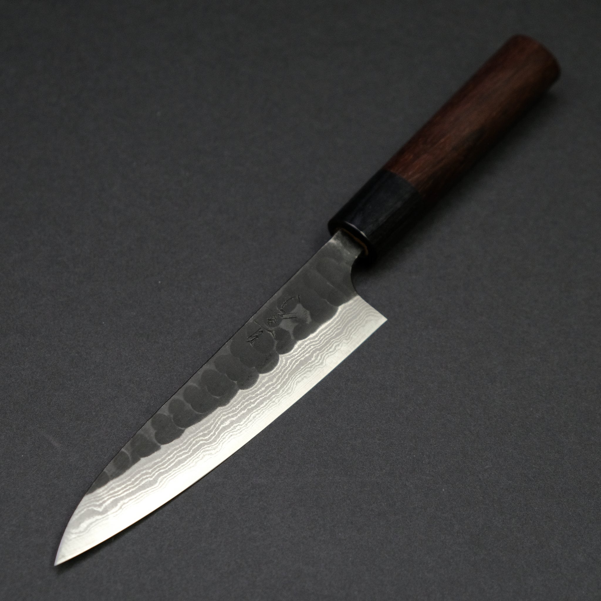 Akifusa Blue Super Steel Kurouchi Petty 135mm Ebony Handle
