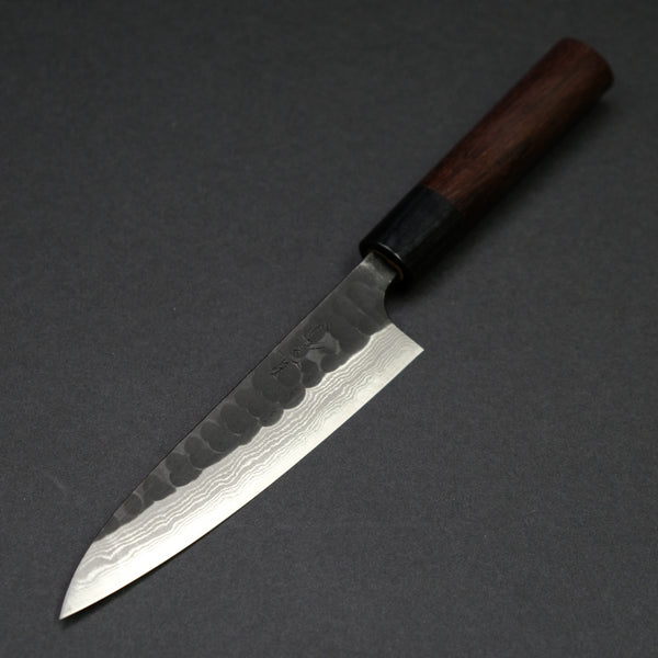 Akifusa Blue Super Steel Kurouchi Petty 135mm Ebony Handle