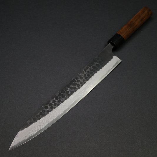 Akifusa Blue Super Steel Kurouchi Sujihiki 270mm Ebony Handle