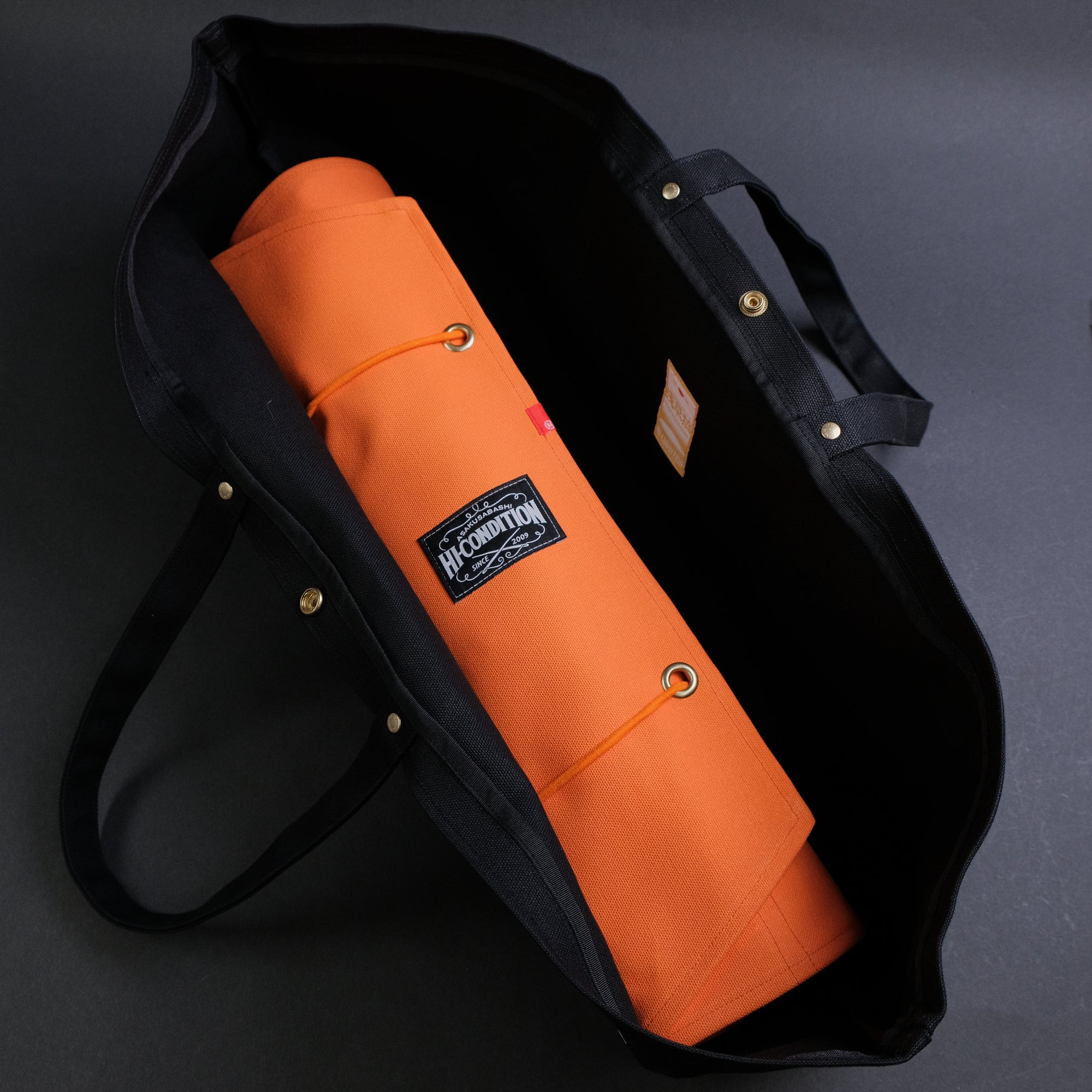 HI-CONDITION Hanpu Canvas Long Tote Bag Black