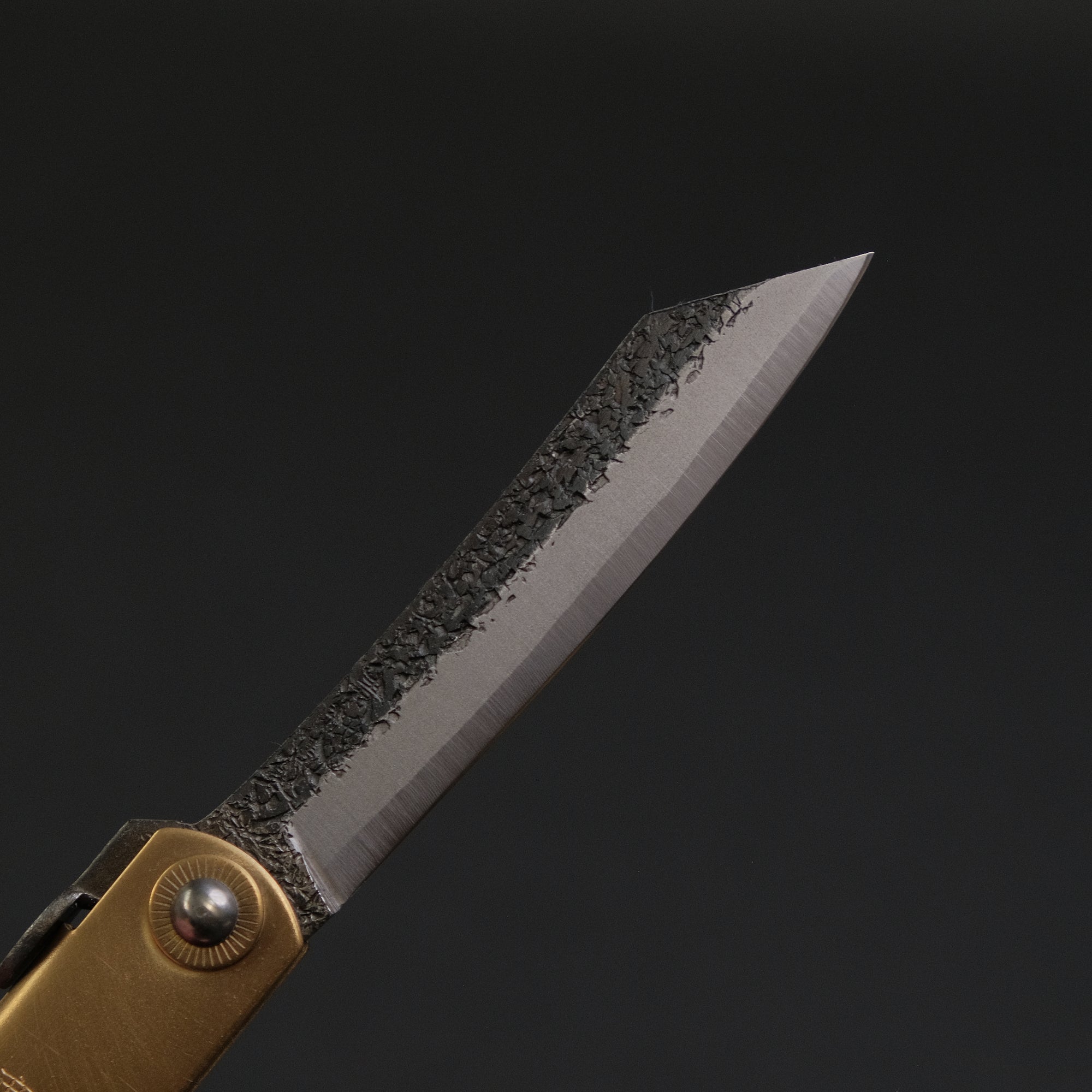 Higonokami Custom Folding Knife Large Brass Handle (
