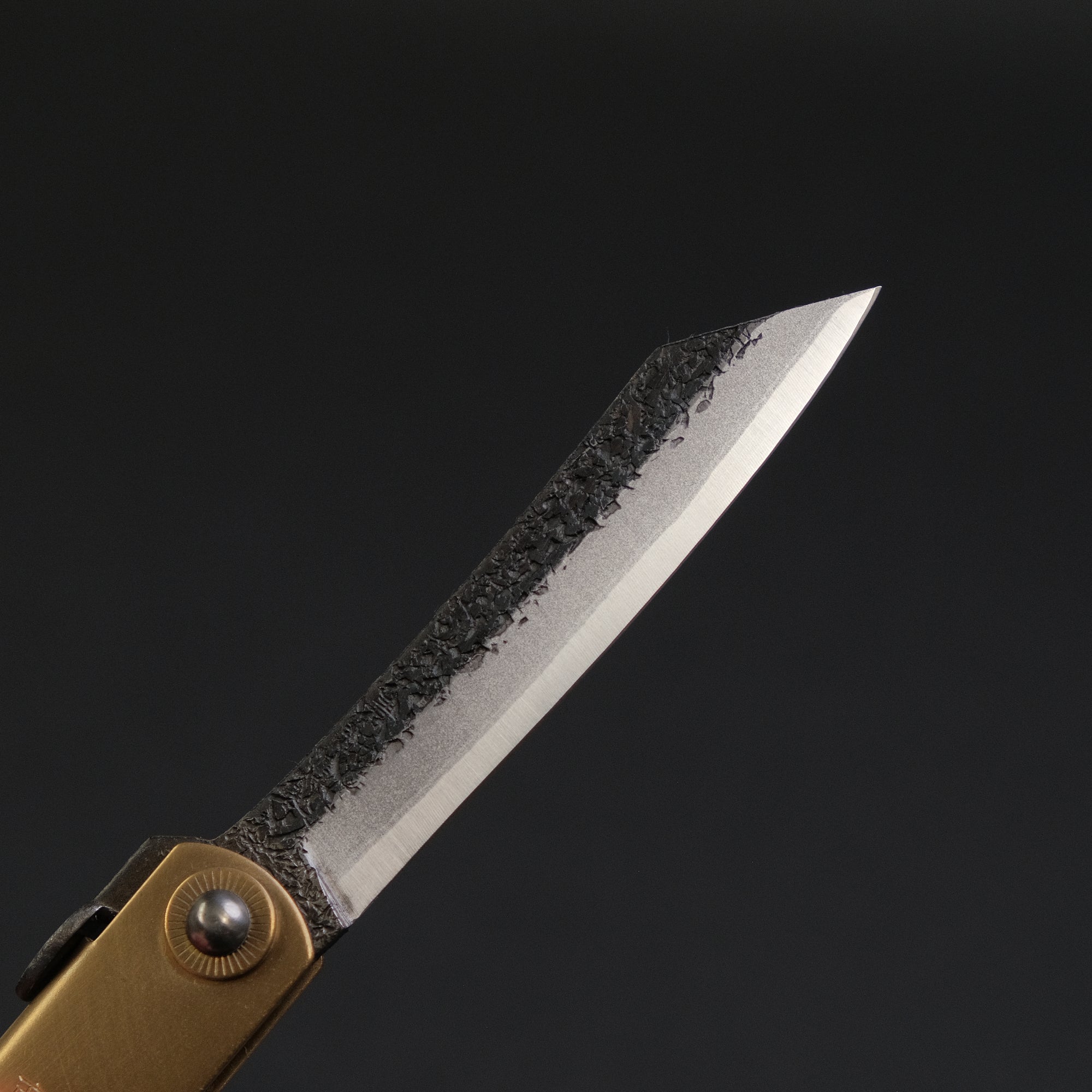 Higonokami Custom Folding Knife Large Brass Handle (
