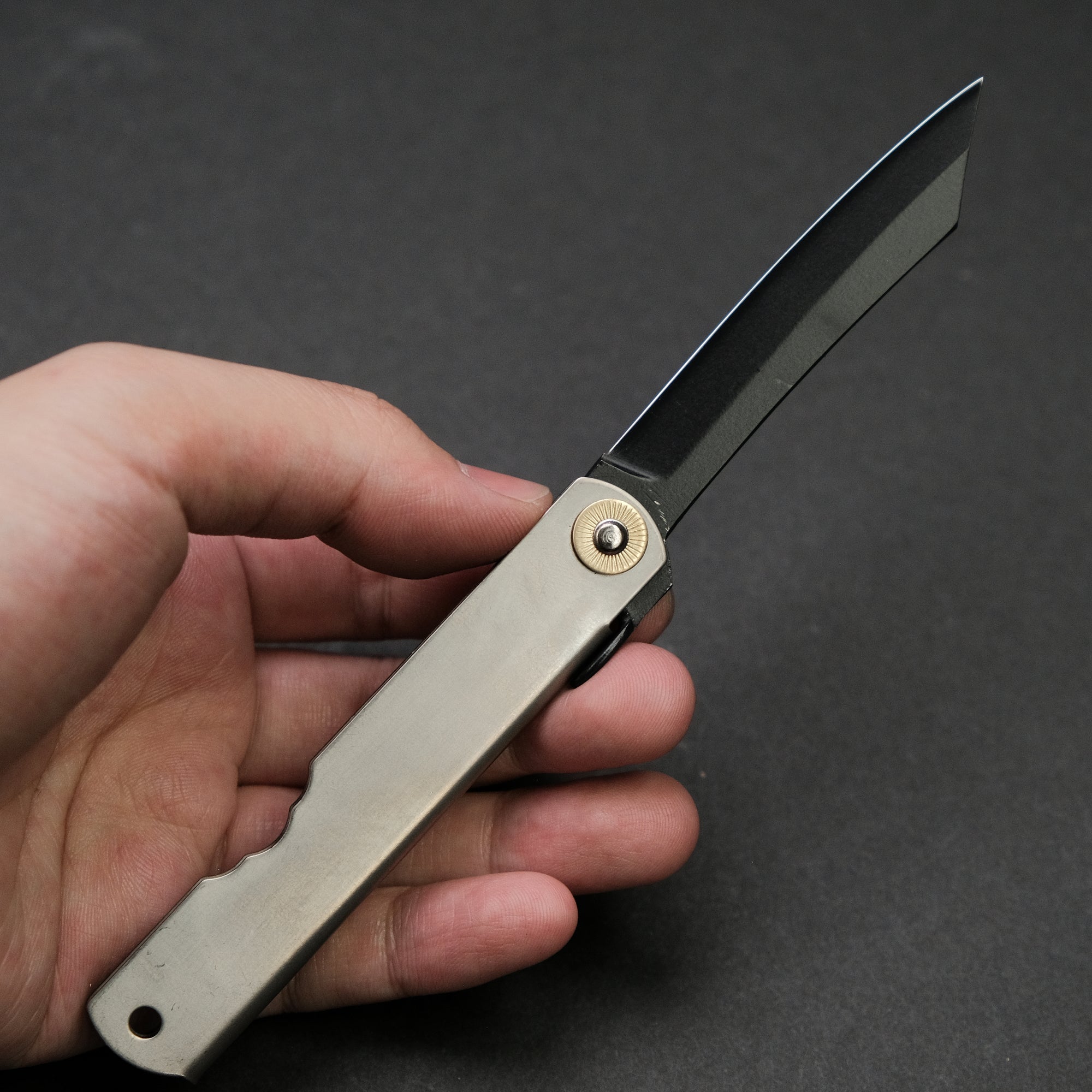 Higonokami Custom Folding Knife Large Titanium Handle (