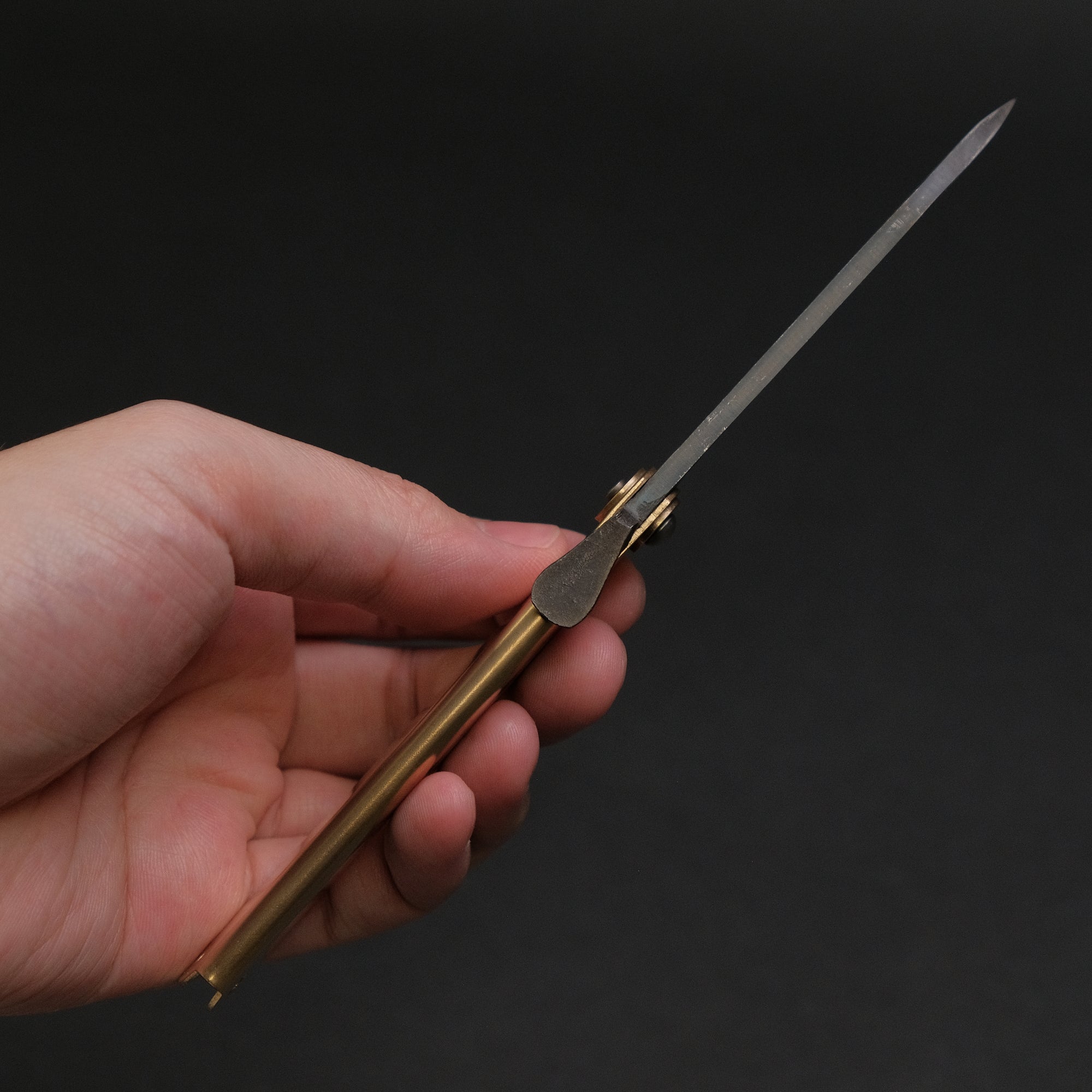 Higonokami Custom Folding Knife X Large Brass Handle (