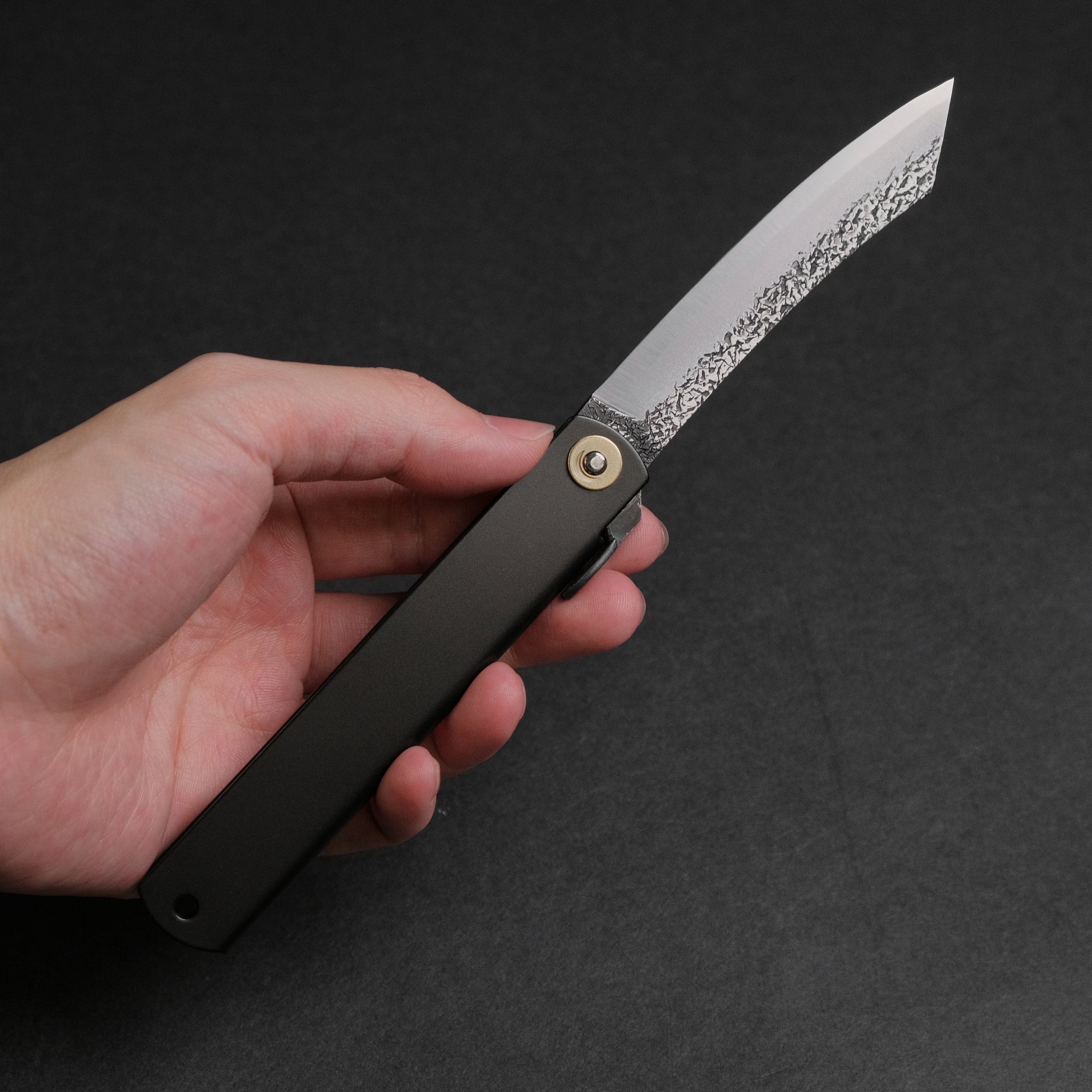 Higonokami Custom Folding Knife X Large Brass Handle (