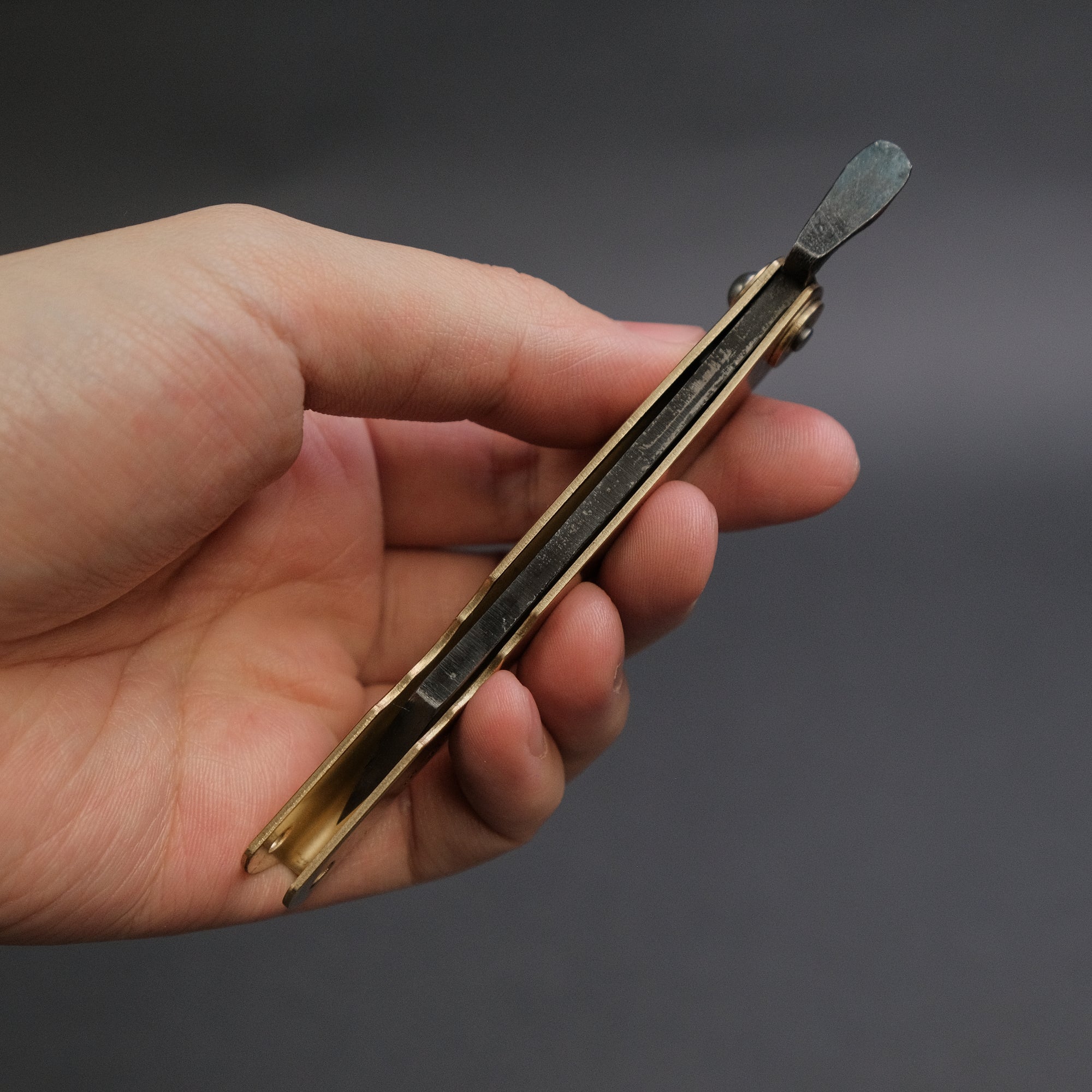 Higonokami Motosuke Folding Knife Large Brass Handle (