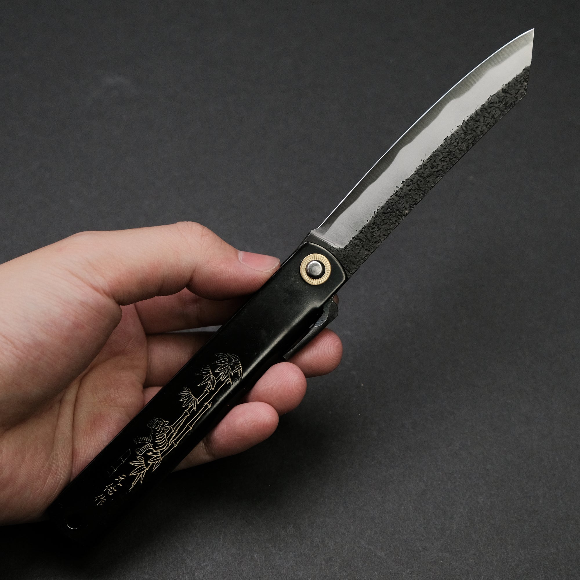 Higonokami Motosuke Folding Knife X Large Brass Handle (