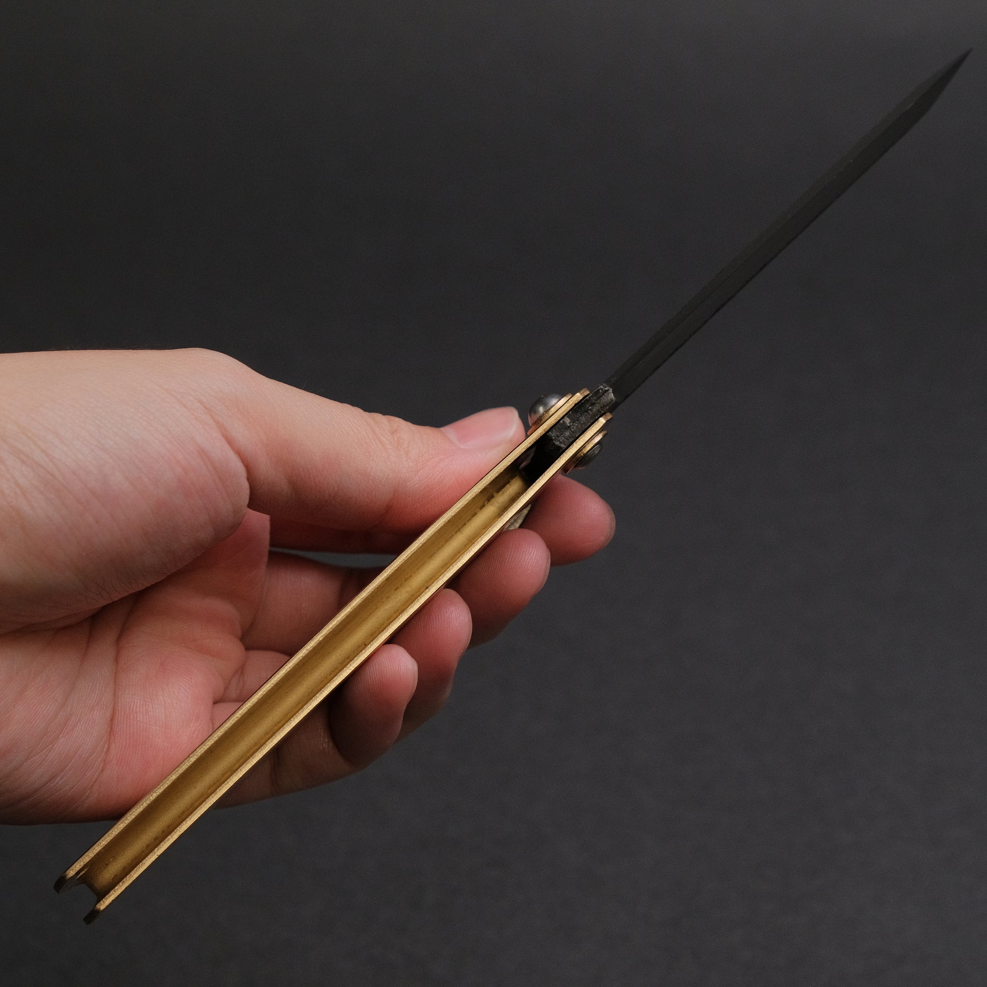 Higonokami Motosuke Folding Knife X Large Brass Handle (