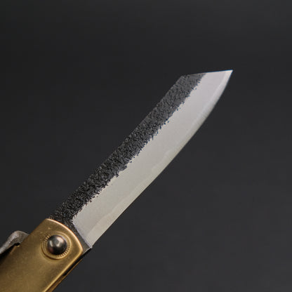 Higonokami Motosuke Folding Knife X Large Brass Handle (#16Y K)