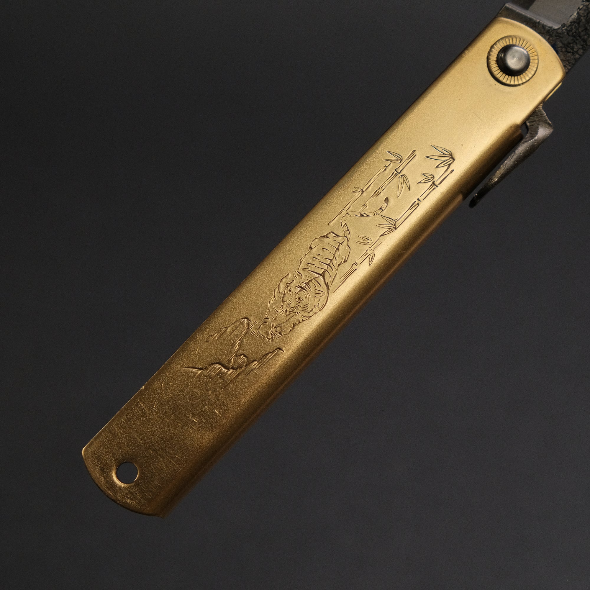 Higonokami Motosuke Folding Knife X Large Brass Handle (