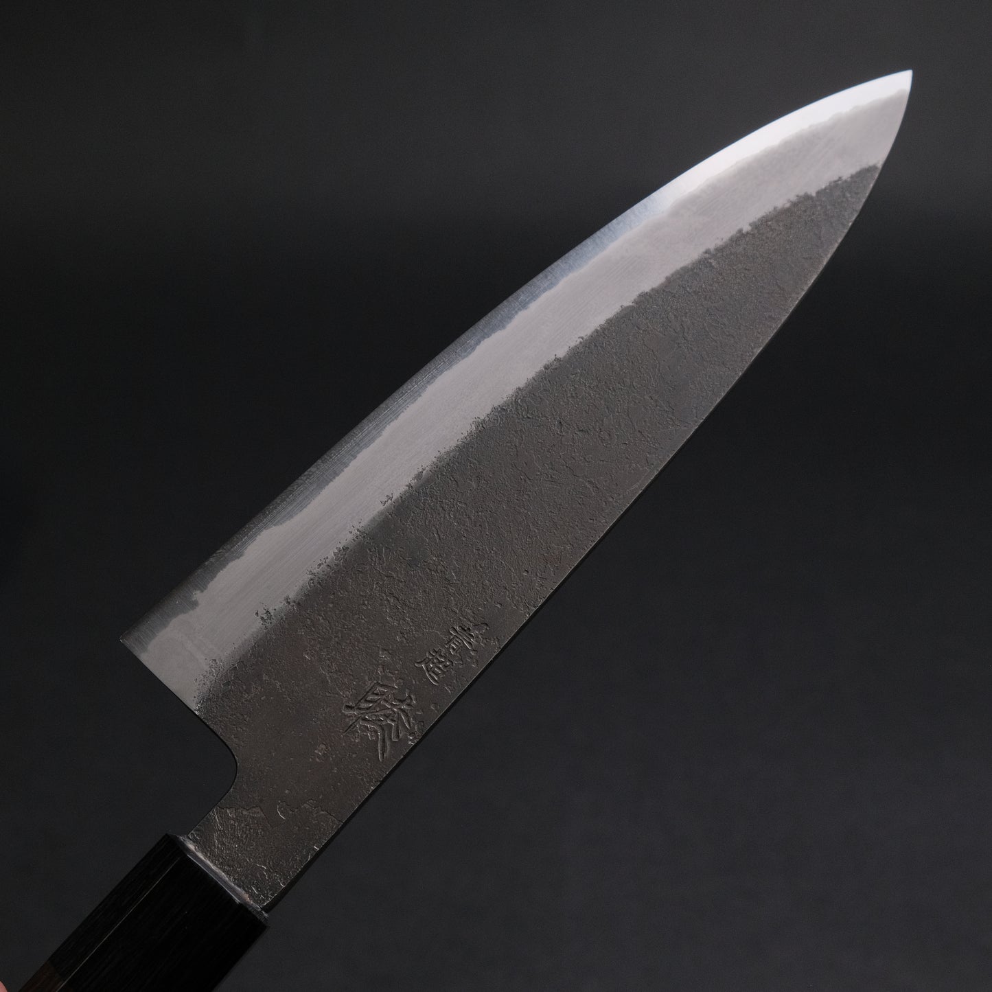 Mutsumi Blue Super Kurouchi Nashiji Gyuto 180mm Ebony Handle (Discounted) - C