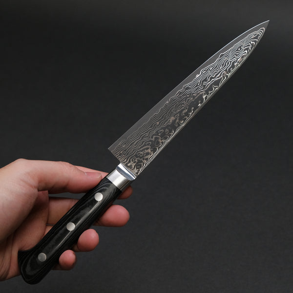 Hitohira FJ SG2 Nickel Damascus Black Petty 150mm Linen Micarta Handle