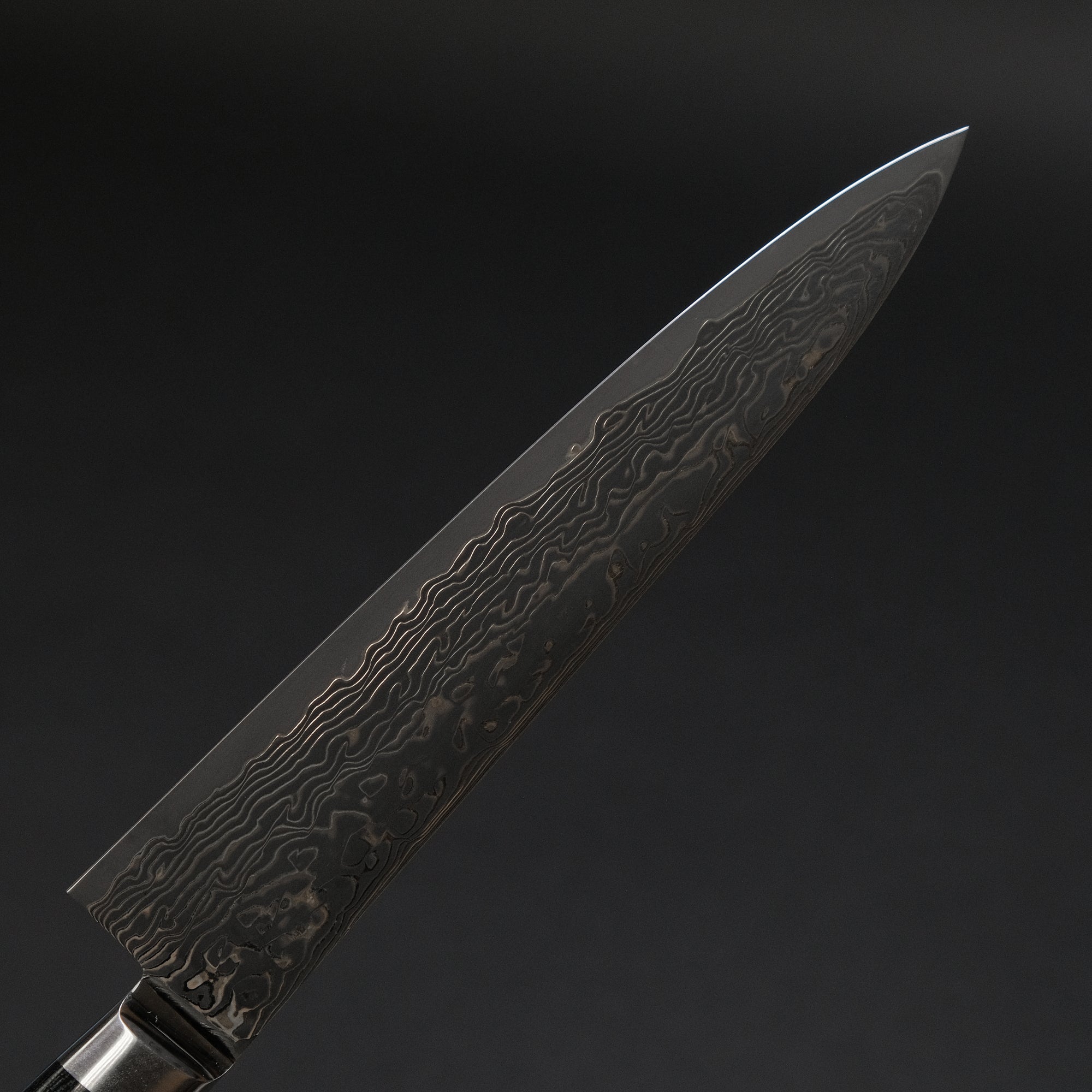 Hitohira FJ SG2 Nickel Damascus Black Petty 150mm Linen Micarta Handle