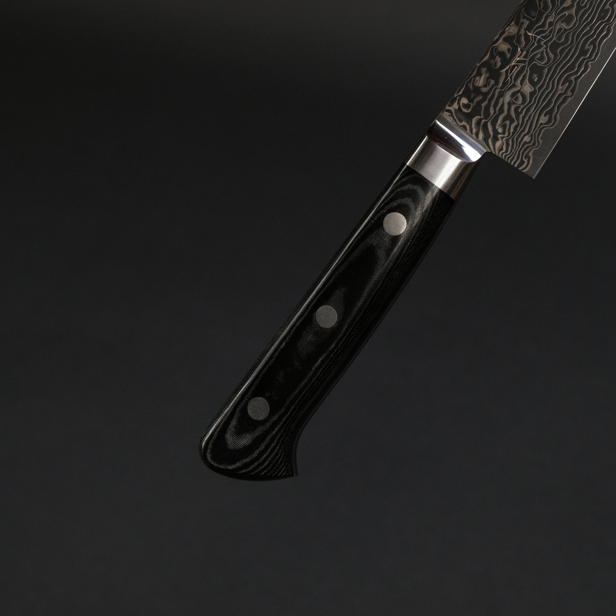 Hitohira FJ SG2 Nickel Damascus Black Petty 150mm Linen Micarta Handle