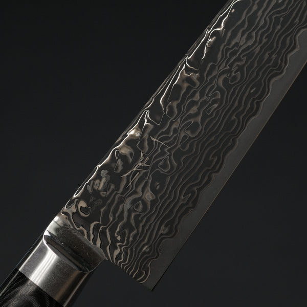 Hitohira FJ SG2 Nickel Damascus Black Petty 150mm Linen Micarta Handle
