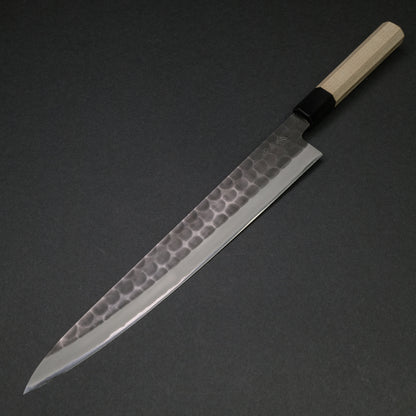 Mutsumi Blue Super Kurouchi Tsuchime Sujihiki 270mm Ho Wood Handle