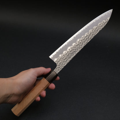 Hitohira Futana SB Migaki Tsuchime Gyuto 210mm Cherry Wood Handle