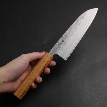 Hitohira Futana SLD Nashiji Santoku 170mm Oak Handle