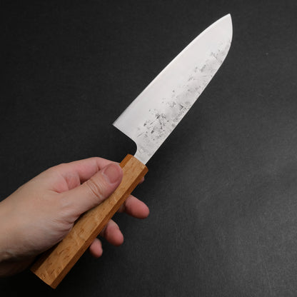 Hitohira Futana SLD Nashiji Santoku 170mm Oak Handle