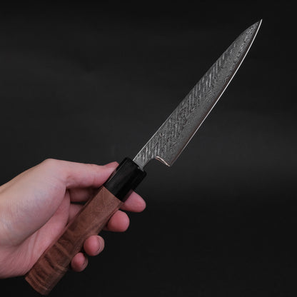 Hitohira Futana Stainless Rope Damascus Petty 135mm Walnut Handle