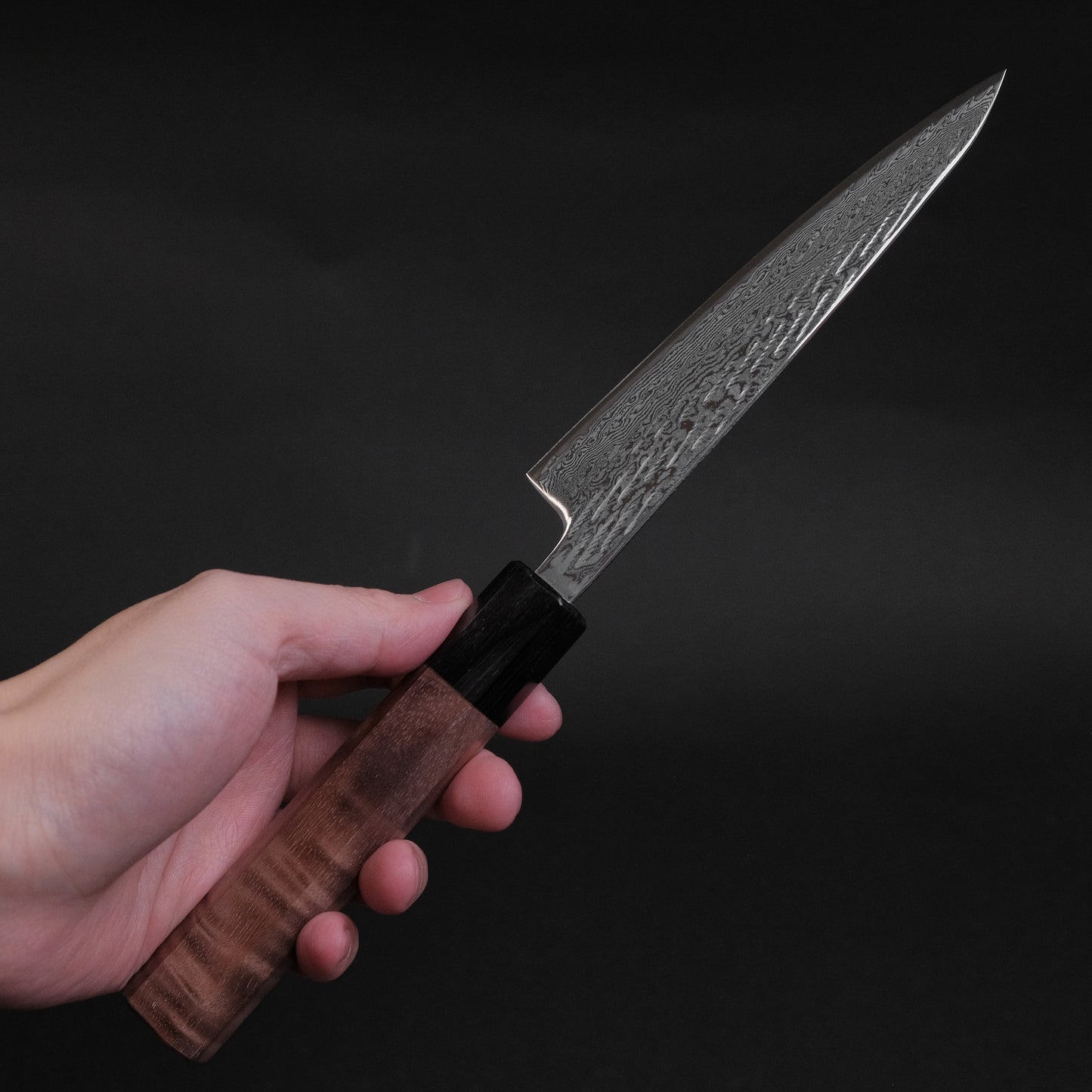 Hitohira Futana Stainless Rope Damascus Petty 135mm Walnut Handle